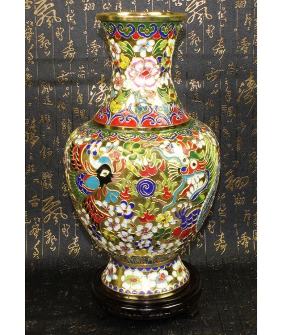 景泰藍花絲銀藍15寸花瓶 景泰藍花絲銀藍15寸花瓶